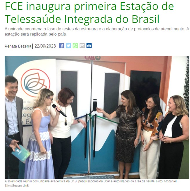 Primeira Estação de Telessaúde Integrada de Bem-Estar, um projeto da arquiteta Mariana Mie Chao, foi inaugurada pela primeira vez em 22 de setembro de 2023, na Universidade de Brasília, campus Ceilândia. 
